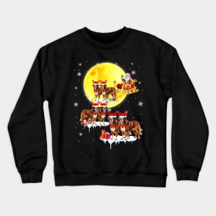 Saint Bernard Reindeer Christmas Moon Santa Dog Lover Crewneck Sweatshirt